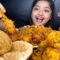 SPICY RARA CHICKEN CURRY 🍗 WITH CHICKEN KEEMA GRAVY 🔥 DUM ALU AND SOFT PURI | FOOD EATING VIDEOS