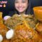 SPICY CHICKEN KALEJI KOSHA, SPICY CHICKEN TANGDI CURRY, BOILED EGGS, PAPAD AND EXTRA GRAVY | EATING